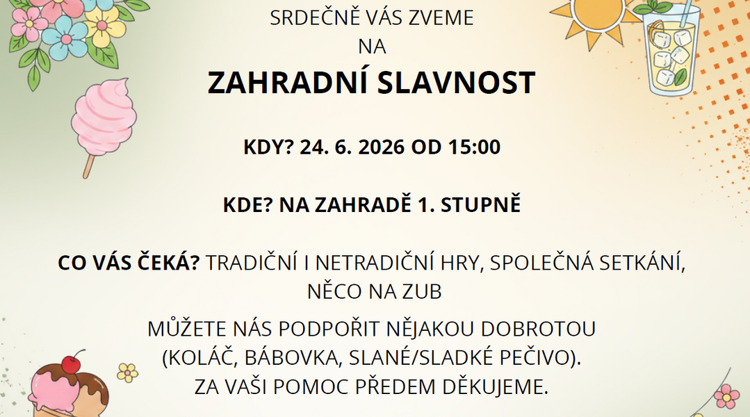 Zahradní slavnost 1. stupeň
